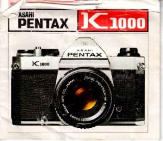Asahi Pentax K1000 Owners / Instruction Manual  