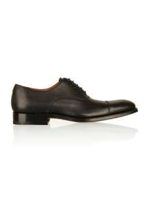Black Textured Leather Toe Cap Shoes by Grenson   Black   Buy Shoes 