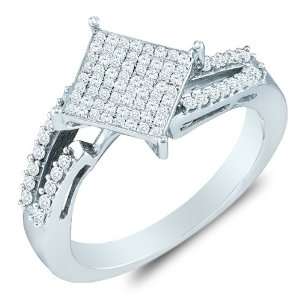  Size 6.5   10K White Gold Diamond Engagement OR Fashion 