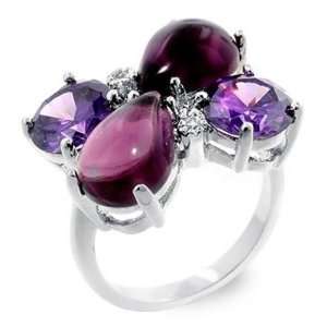   Jewelry Pear Amethyst Color CZ Cocktail Fashion Ring   Size 6 Jewelry