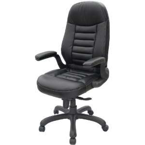  Handsome High Back Black Leather Executive Swivel Chair 