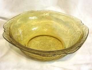Amber Yellow Depression Madrid Fruit Bowl Federal Glass  