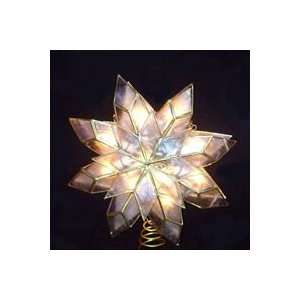  Lighted Capiz Shell Christmas Tree Topper   Clear Lights 