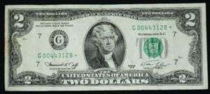 1976 TWO DOLLAR UNITED STATES STAR NOTE AU FREE S&H  