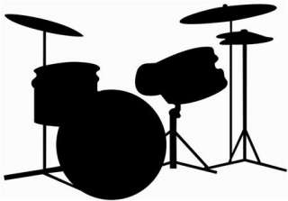 LARGE DRUMS SET CHALKBOARD WALL DECALS Musical Instruments Stickers 