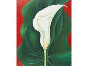 Keeffe Paintings Single Calla Lily (Red)   Hand Painted Canvas Art