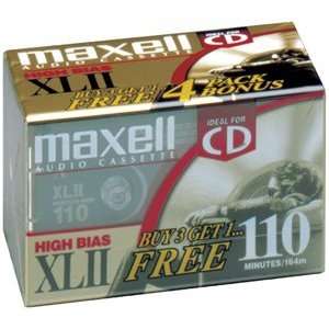  MAXELL XLII 110 minute Audio Cassette Tape (4 Pack) Electronics