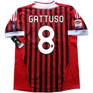 New Soccer Jersey Gattuso # 8 Ac Milan Home Football Shirt 