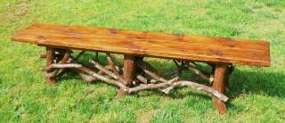   Monster Titanic Pine Bench Table Log Cabin Adirondack Furniture  