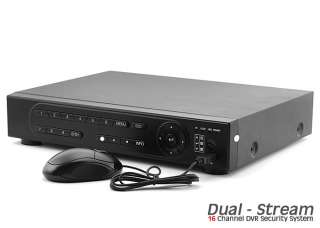 Dual Stream 16 Channel DVR Security System + 500GB HDD  
