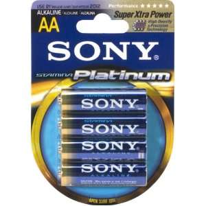  Sony Stamina Platinum Alkaline AA Batteries (4 Pack 