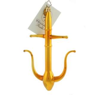 New Christopher Radko Rare Anchors Away Gold Trident Poseidon 