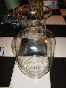 Huge Vintage Blenko Crystal Vase With Original Label  