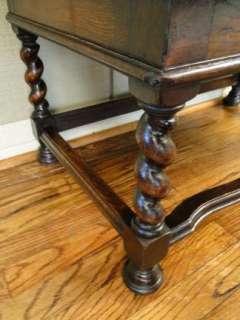 Antique English Desk ~ Dark Oak~Barley Twist~Fitted~ Jacobean Bureau 