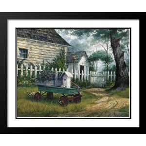   Framed and Double Matted Art 25x29 Antique Wagon
