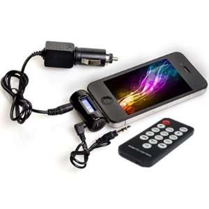   Nano FM Radio Transmitter Car Charger + Audio Cable + Remote Control