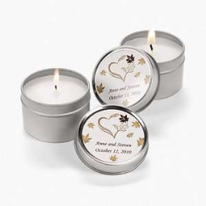  Personalized Fall Wedding Candle Tins   Party Decorations 