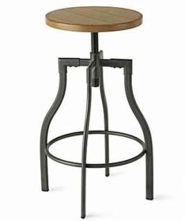 URBAN Oak & Metal INDUSTRIAL BAR STOOL Drafting Chair Kitchen Counter 