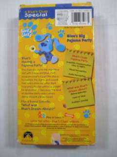 Blues Clues Blues Big Pajama Party Childrens VHS Tape 097368359635 