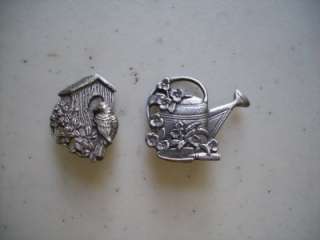 Birds And Blooms Watering Can Bird House Pins Brooches  
