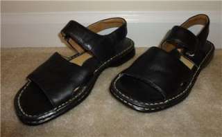 BJORNDAL Black Leather Sandals Shoes Cancun Size 6.5 M  