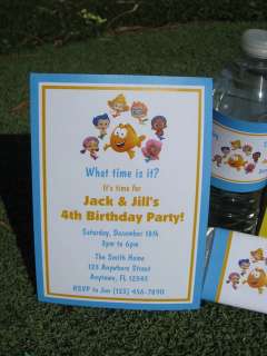 Bubble Guppies Birthday Invitations Favors Water Candy  
