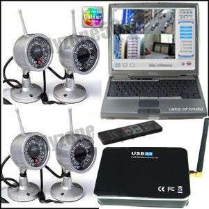 Wireless 4 Video Camera CCTV Home Security DVR System  