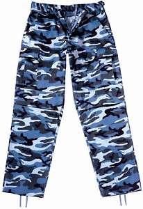 SKY BLUE Camouflage Military Army Style BDU Camo PANTS  