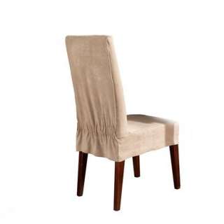 Soft Suede Dining Room Chair Slipcover   Taupe (Short) product details 