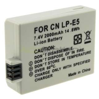 LP E5 Battery For Canon EOS 450D 500D Camera+Charger  
