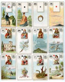 Vintage German 36 PLAYING CARDS deck 19 century BD#1  