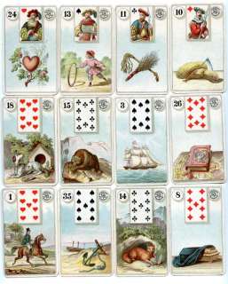 Vintage German 36 PLAYING CARDS deck 19 century BD#1  