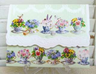Carol Wilson Pansy Teacup Boxed Set 10 ct Note Cards 095372021050 