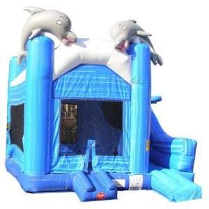  Bounce House with Slide Combo Dolphin Inflatable Free 