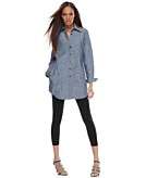 INC International Concepts Long Sleeve Oversized Chambray Shirt & Wide 