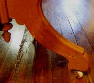 Vintage RETRO Wooden Pumpkin Orange Color Side Accent Table on 