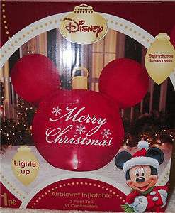   Mickey Mouse Ears Merry Christmas Airblown Inflatable 3 Feet Yard Art