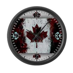   : Large Wall Clock Canadian Canada Flag Painting HD: Everything Else