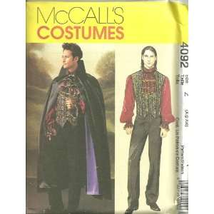  Cape, Vest, Shirt And Jabot Costumes McCalls Costume Sewing Pattern 