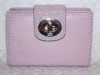 NWT COACH LAVENDER LEATHER TURNLOCK WALLET 43608  