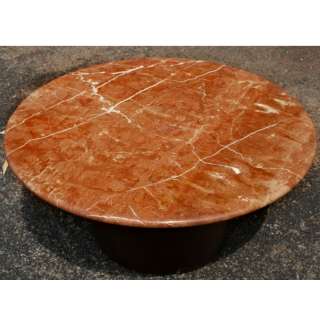 3Ft Vintage Marble Round Coffee Table Wood Pedestal Base  