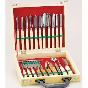   Culinary Carving Set 22 Piece, Wood Case