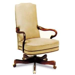   Leather Gooseneck High Back Swivel Tilt Chair