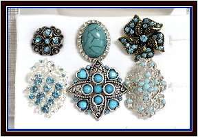  BLUE WHOLESALE LOT CHIC COCKTAIL COSTUME FASHION JEWELRY RINGS  