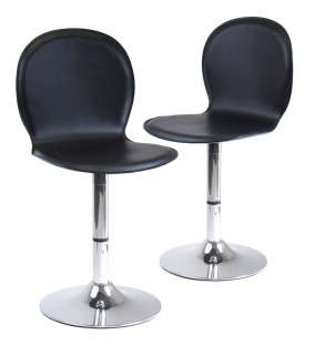  Set of 2) Spectrum Swivel Black Faux Leather Dining Room Chairs  