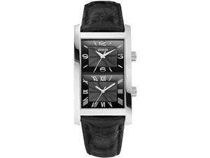    Guess Mens Leather Dual Time Watch U10557G1