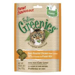  Greenies Oven Roasted Chicken Feline Dental Treats 3oz 