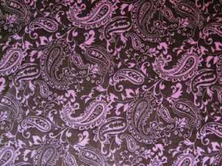 MINKY FABRIC SMOOTH CUDDLE PAISLEY FLORAL BROWN PINK  