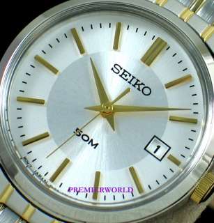   seiko ladies date silver dial gold steel 2 tone 50m watch sxdc39p1 100