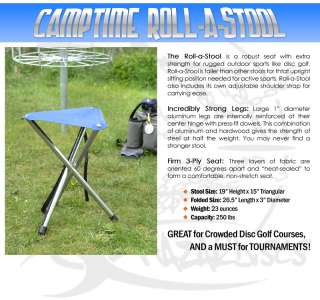 CAMP TIME ROLL A STOOL Great for DISC GOLF Tournaments  